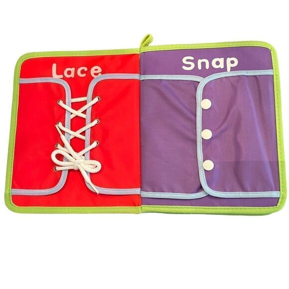 Board Game for Preschool Early Education Button Buckle Zip Snap Lace & Tie - Picture 2 of 5